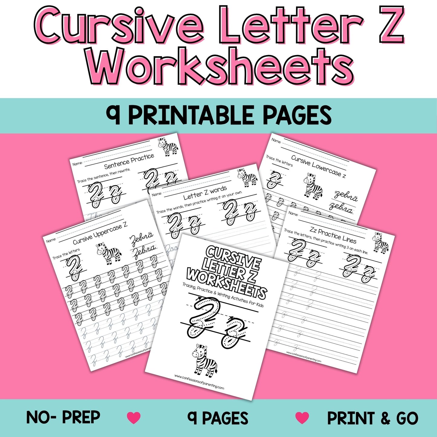 Cursive Worksheets A–Z Bundle (234 Printable Pages for Kids)