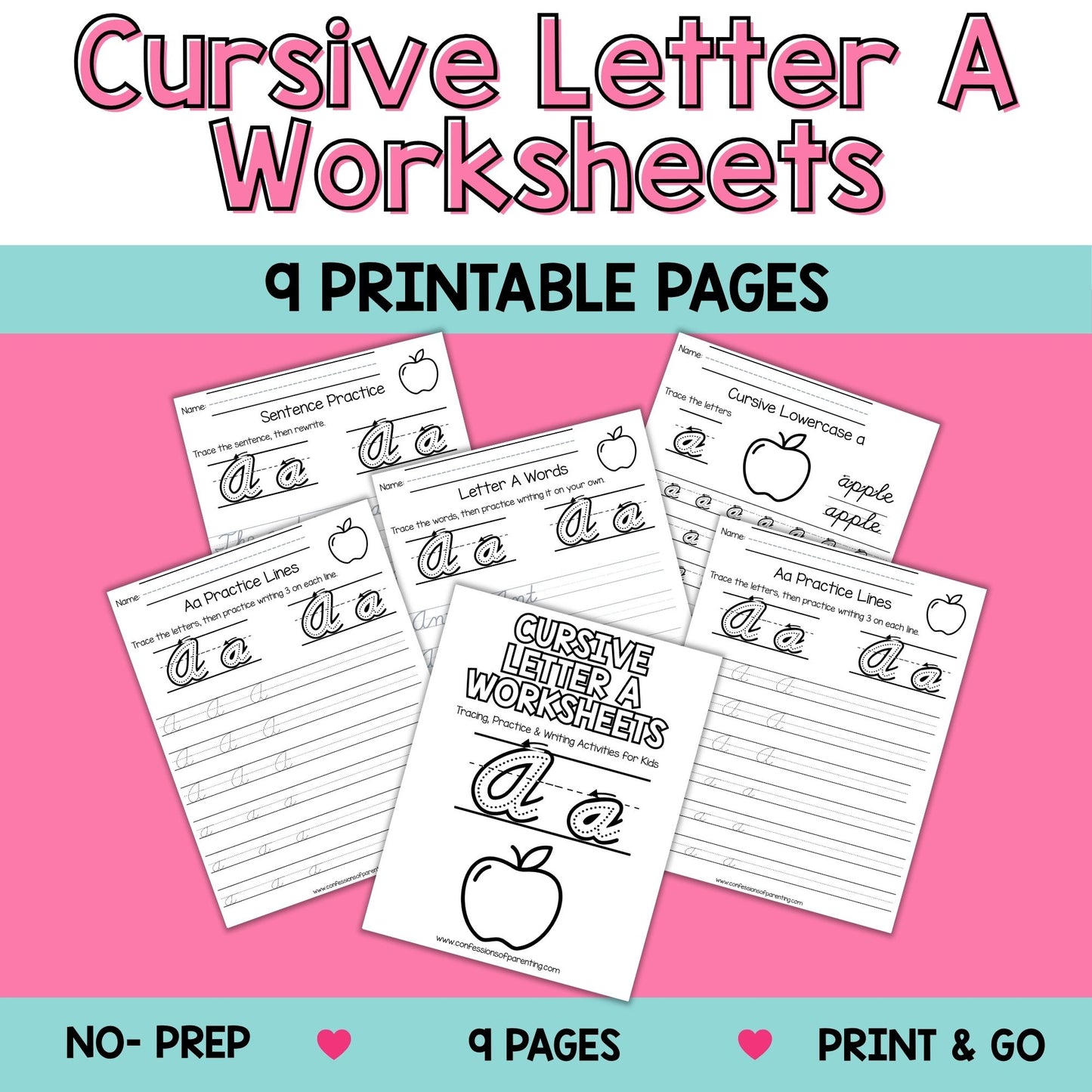 Cursive Worksheets A–Z Bundle (234 Printable Pages for Kids)