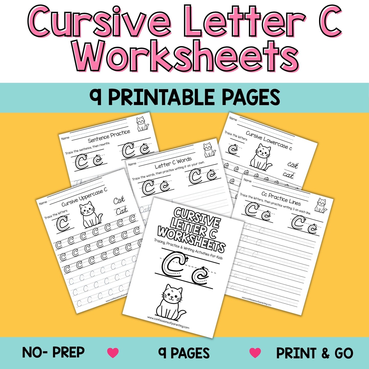 Cursive Worksheets A–Z Bundle (234 Printable Pages for Kids)