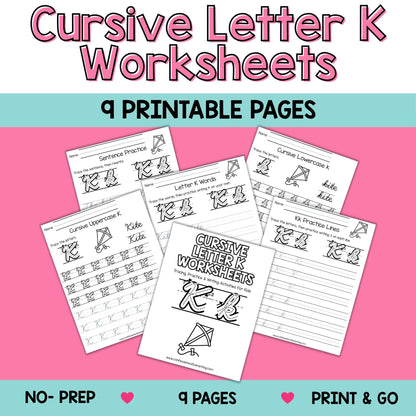 Cursive Worksheets A–Z Bundle (234 Printable Pages for Kids)