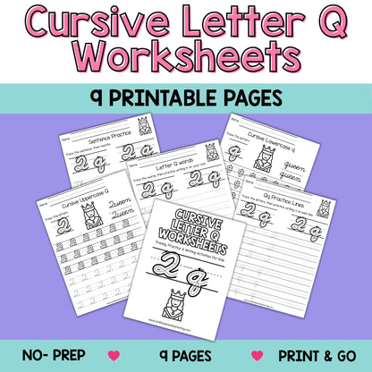 Cursive Worksheets A–Z Bundle (234 Printable Pages for Kids)