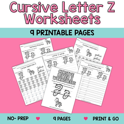 Cursive Worksheets A–Z Bundle (234 Printable Pages for Kids)