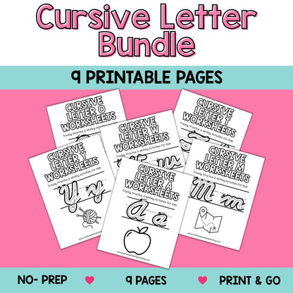 Cursive Worksheets A–Z Bundle (234 Printable Pages for Kids)