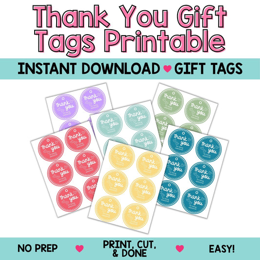 Thank You Gift Tags Printable – “Thank You for Being Awesome” Instant Download, Teacher & Small Gift Tags
